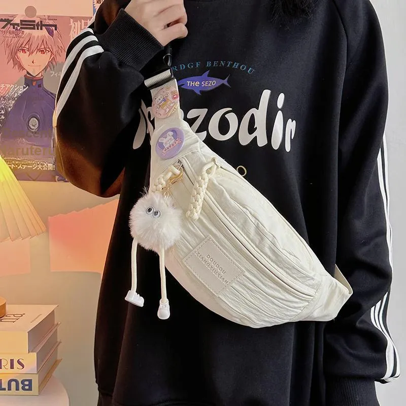 GOBLIN SHARKS 1759 Nylon Sling Bag Trumpets Unisex White/Pink/Yellow/Khaki-3
