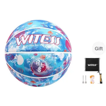 WITESS Size 7 Ball Indoor, Outdoor, And All Street Glow In The Dark Basketball PU Ocean Blue