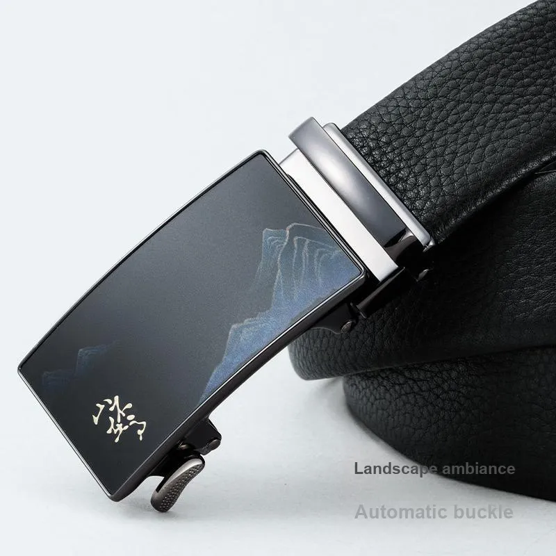 HLA Top Grain Cow Leather Belts Men's Width 3.5cm-6