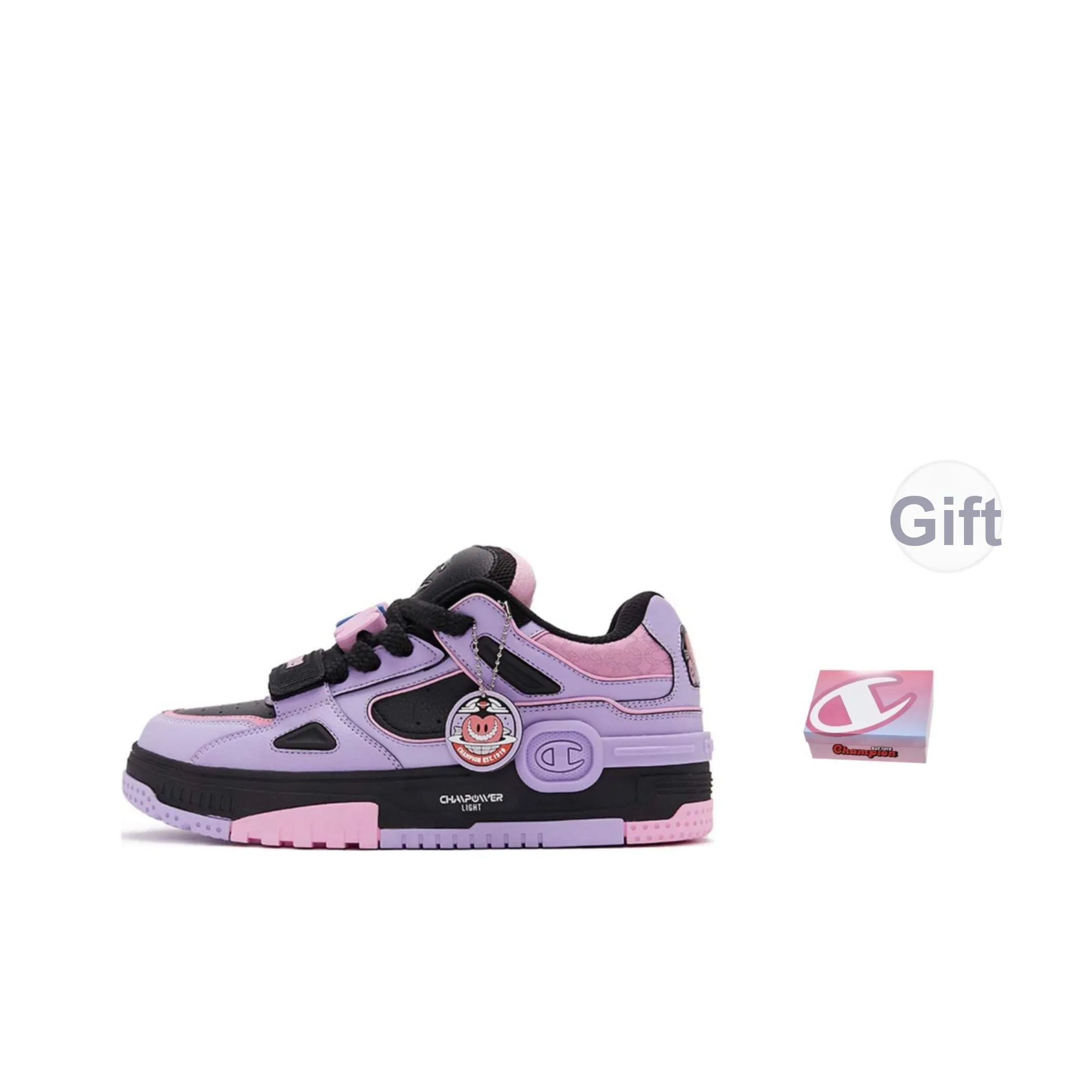 Champion Essentials Skateboard Shoes Men Low Top Numbers Lavender/Black