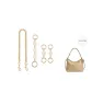 [Gold-Tone Three-Piece Set]White Camellia 15cm+Camellia Branch 1 Piece * 2+Decorative Chain 45cm