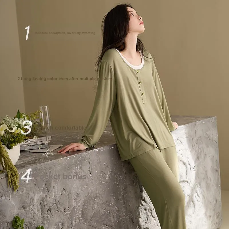 Xuan Liang Pajama Set Women's Tea Gray-2