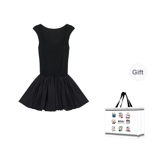 BDGU Sleeveless Dress Women's Black Without Belt