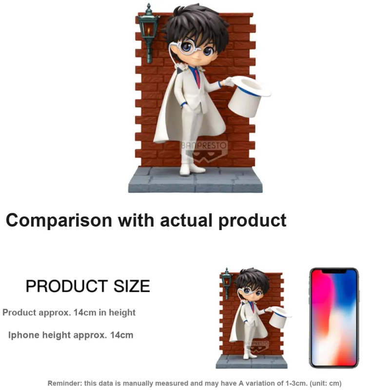 BANPRESTO Kaito Kid Eyeglass Factory Q Posket Premium Detective Conan Case Closed, Kidd Chibi Figures-3