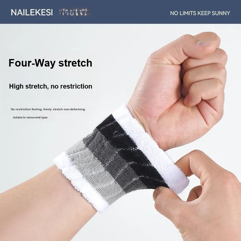 NAILEKESI Running Tennis Badminton Basketball Wristbands Protective 2 Pack Gradient Collection Unisex-1
