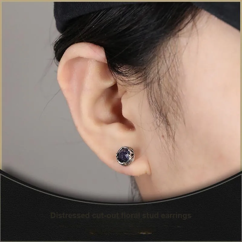 LAOYINJIANG S925 Silver Stud Earrings Men's-2