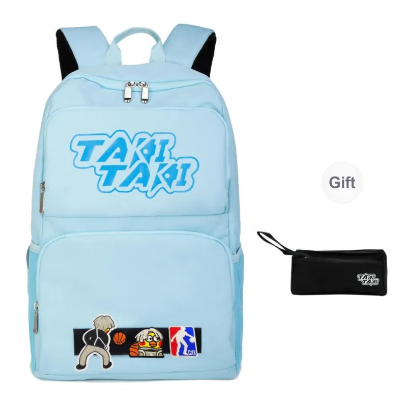 TAKI Oxford Computer Backpack Unisex Classic Black/Haze Blue/Red-21