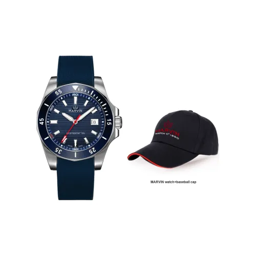 MARVIN Diving Explorer Collection Механический механизм Мужские часы Часы 40,5 мм Синий циферблат