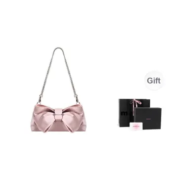 Muuluu Satin Shoulder Bag Regular Women's Cherry Blossom Pink/Wave Gray