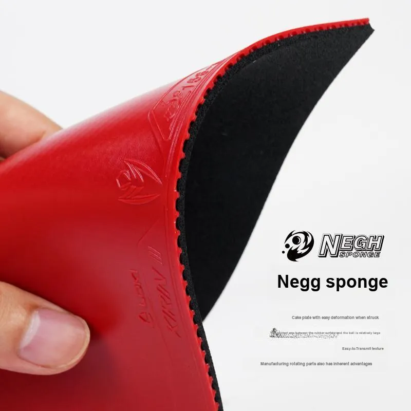 LOKI Ping Pong Paddle With Built in Rubber Inverted Rubber Carbon Fiber Smoothness Large Hole Mesh Sponge Unisex Red-3