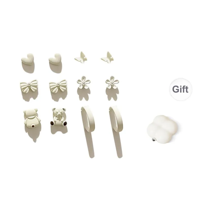 SHEEHHYY Alloy Stud Earrings Women's-2