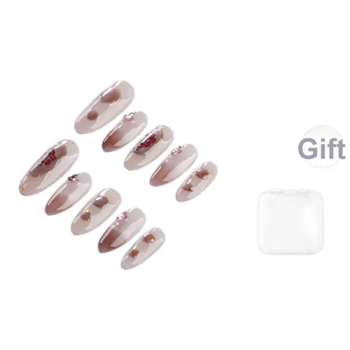 Fanze Девичий Элегантность Румяна False Nail Миндально-розовый Смудж 25 мм