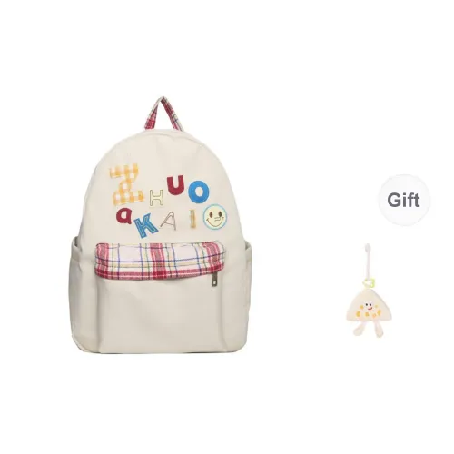 PULEWEI Nylon Backpack Regular Unisex White/Yellow/Green/Blue
