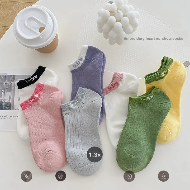 Lan Miao Ankle Socks Women's Shopping Bag 5 Pack-32