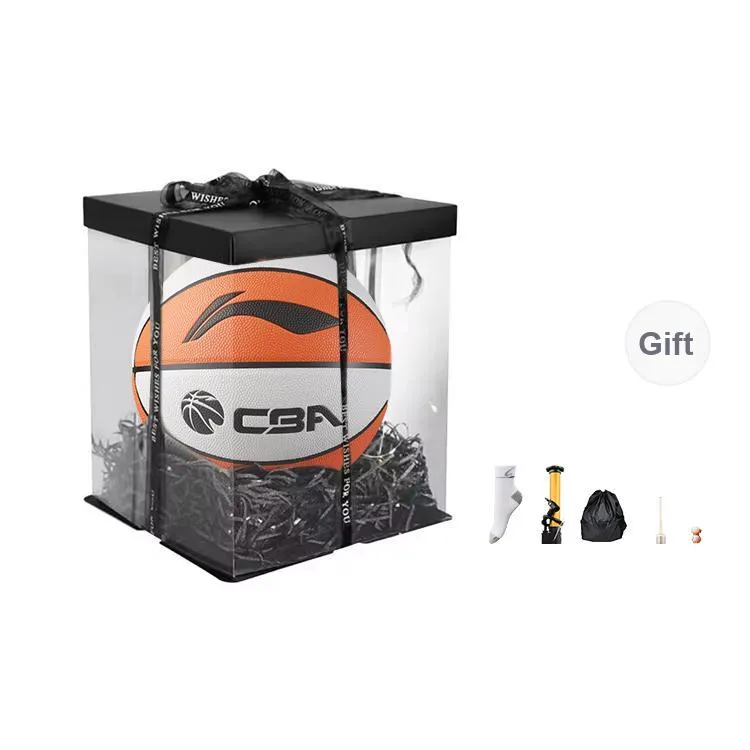 LiNing CBA Collection PU Basketball White Orange Size 7 Ball Training Unisex-2