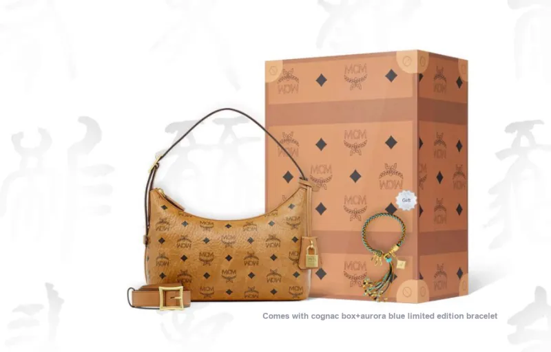 MCM Aren Artificial Leather Shoulder Bag, Handbag, Shoulder Bag Small Size Women's-5