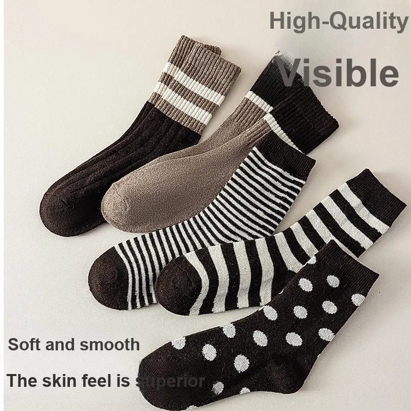 MIIOW Mid Calf Socks Women's 5 Pack-13