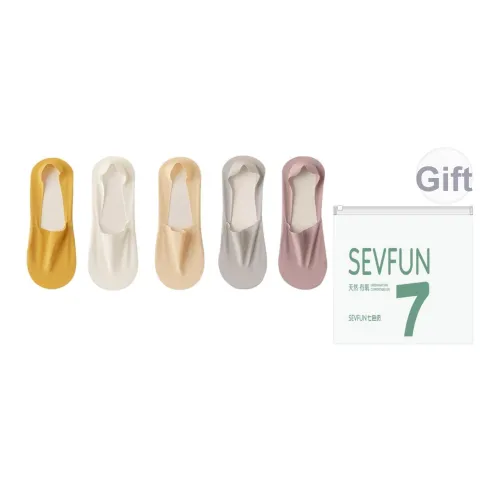 7 SEVFUN No Show Носки Женские Сумка для покупок 5 пар