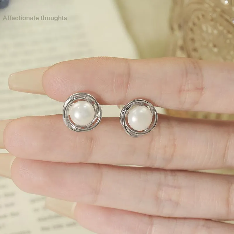 Sentimentality 925 Sterling Silver Stud Earrings Women's-4