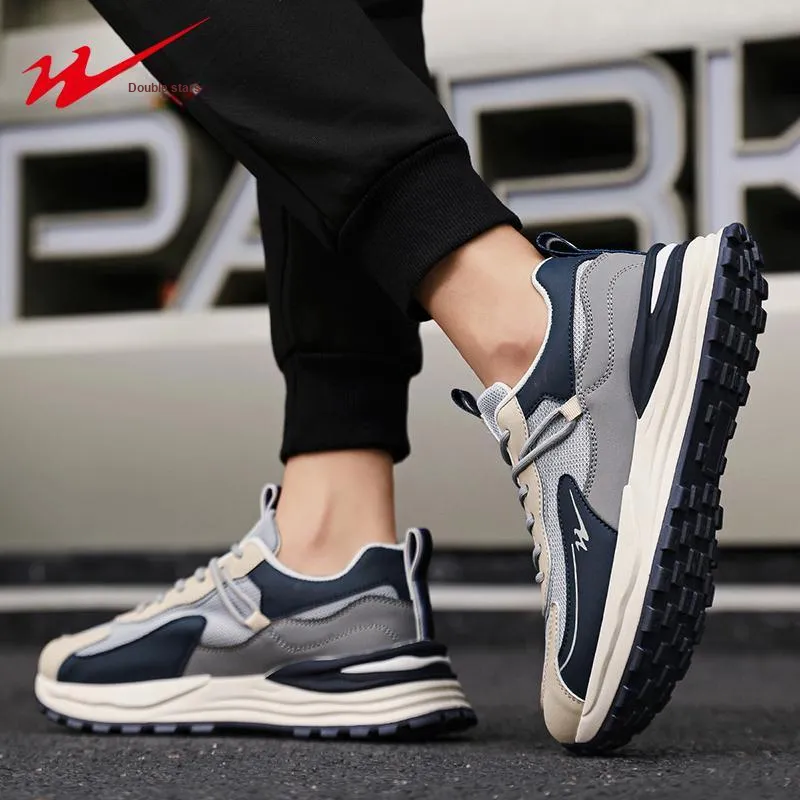 Binary Low Top Running Shoes Men's Gray Blue-7