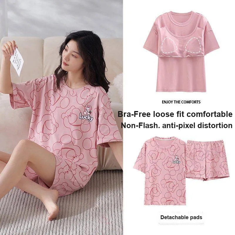 Urban Beauty Summer Pajama Set Women's Pink-2