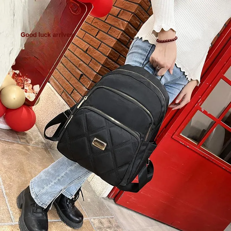 Yalu Oxford Backpack Regular Women's Silver/Black/Pink/Violet/Apricot-11