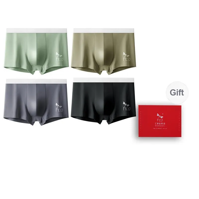 RED DRAGONFLY Cotton Panties Men's 4 Pack Gift Box Set-11