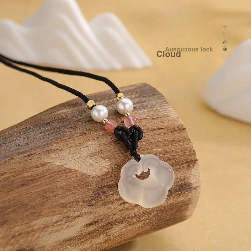 LUXLINE Natural Chalcedony Necklaces Unisex-2