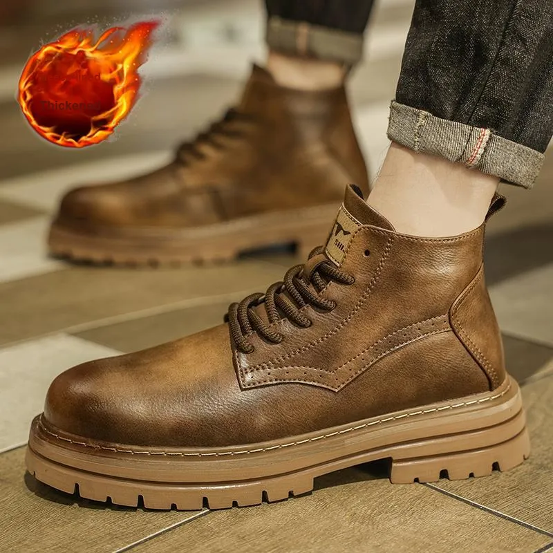 G.N.SHIJIA Biker Tactical Boots Ankle Boots Platform Low Top Men's-6