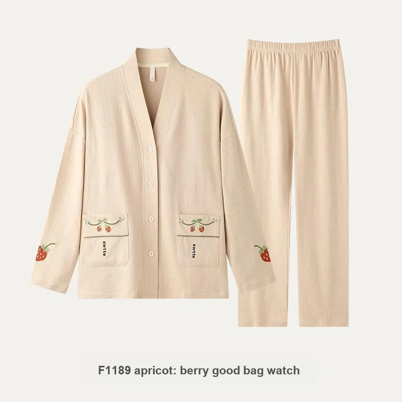 ZAO FU NIAO Pajama Set Women's Apricot-1