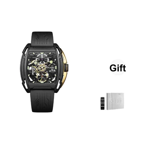 CIGA Design Z Collection Тонно Часы Автоматический Механический Механизм Силиконовый Ремешок Часы Мужские Черный Циферблат