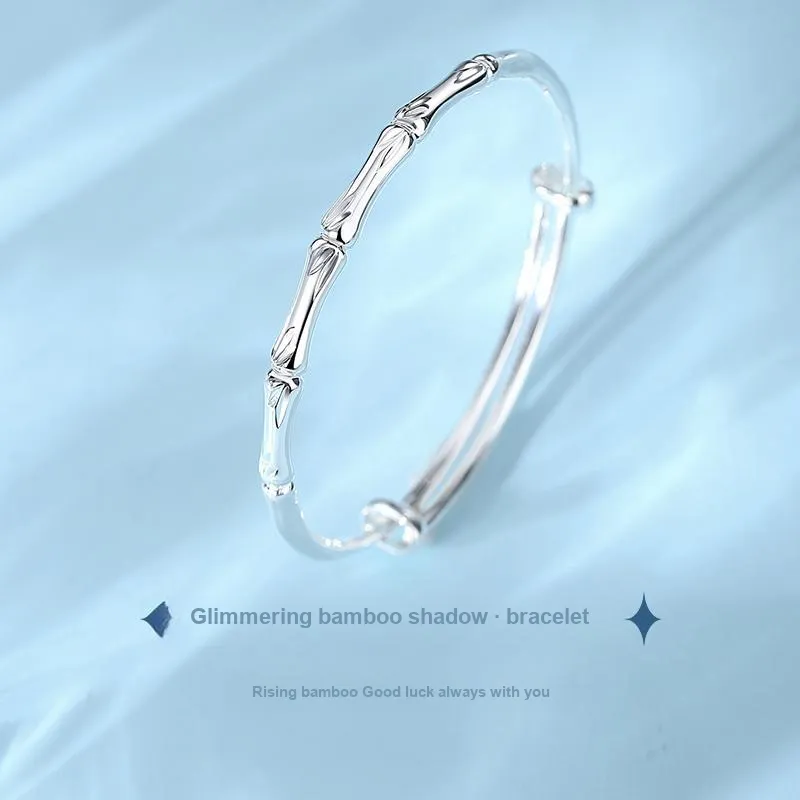 YINCHIE Bamboo Rhythm Bamboo Leaves Print Bangles Women's-1