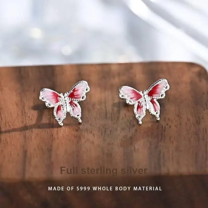 ZWU 999 Fine Silver Stud Earrings Women's-1