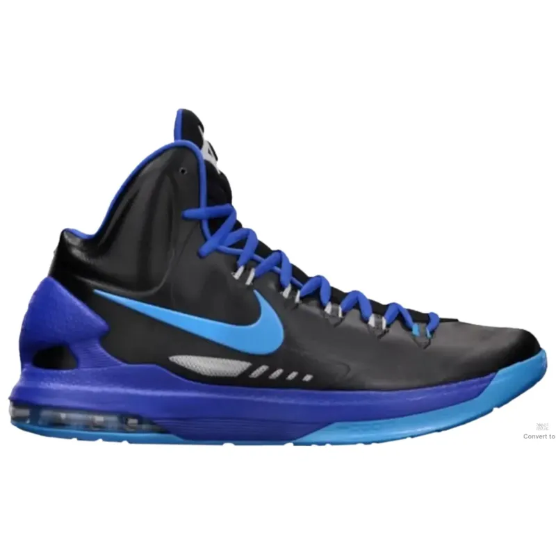 Nike KD 5 Anti-Slip Wear-Resistant High-Top Basketball Shoes Men's Black Blue-1
