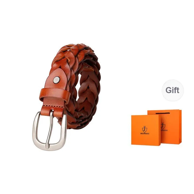 Jaylen Oos Handmade Perforated Pin Buckle Style Leather Belts Women's Width  3CM-6