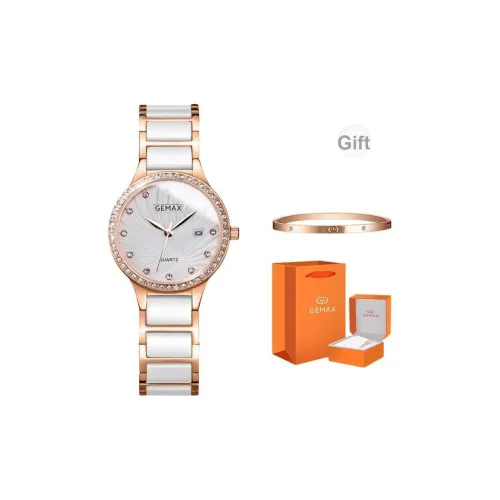 GEMAX Наручные часы Кварцевый механизм Керамика Ремешок Часы Женские Белый циферблат