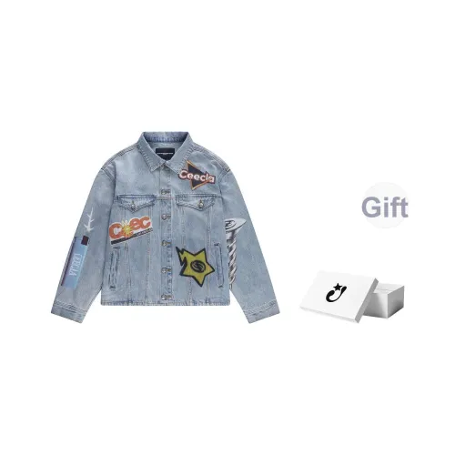 CEEC LA 24FW Denim Jacket Unisex Light Blue CEEC LA 24FW Деним Куртка Унисекс Светло-Синий