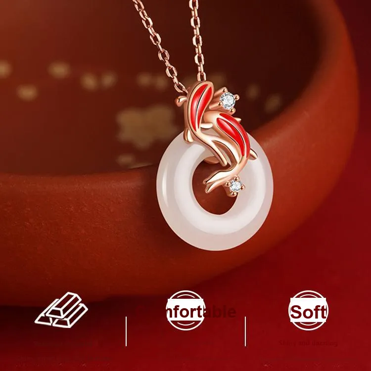 CHINA GOLD Hetian Jade Necklaces White Jade/Pale Greenish White Jade Women's-4