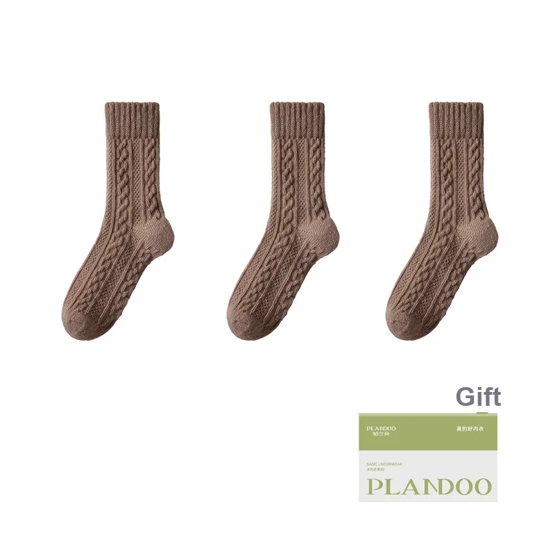 PLANDOO Mid Calf Socks Women's Shopping Bag 3 Pack-3