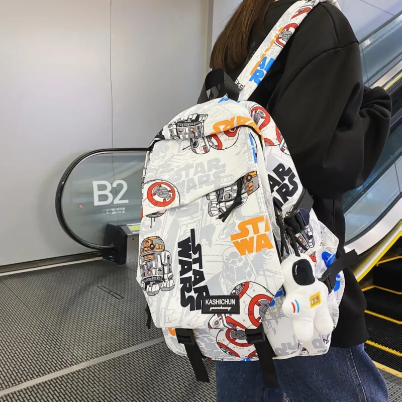 AIBAG Nylon Backpack Unisex White Orange/White Blue/White Gray/Black Blue/Black Gray-1