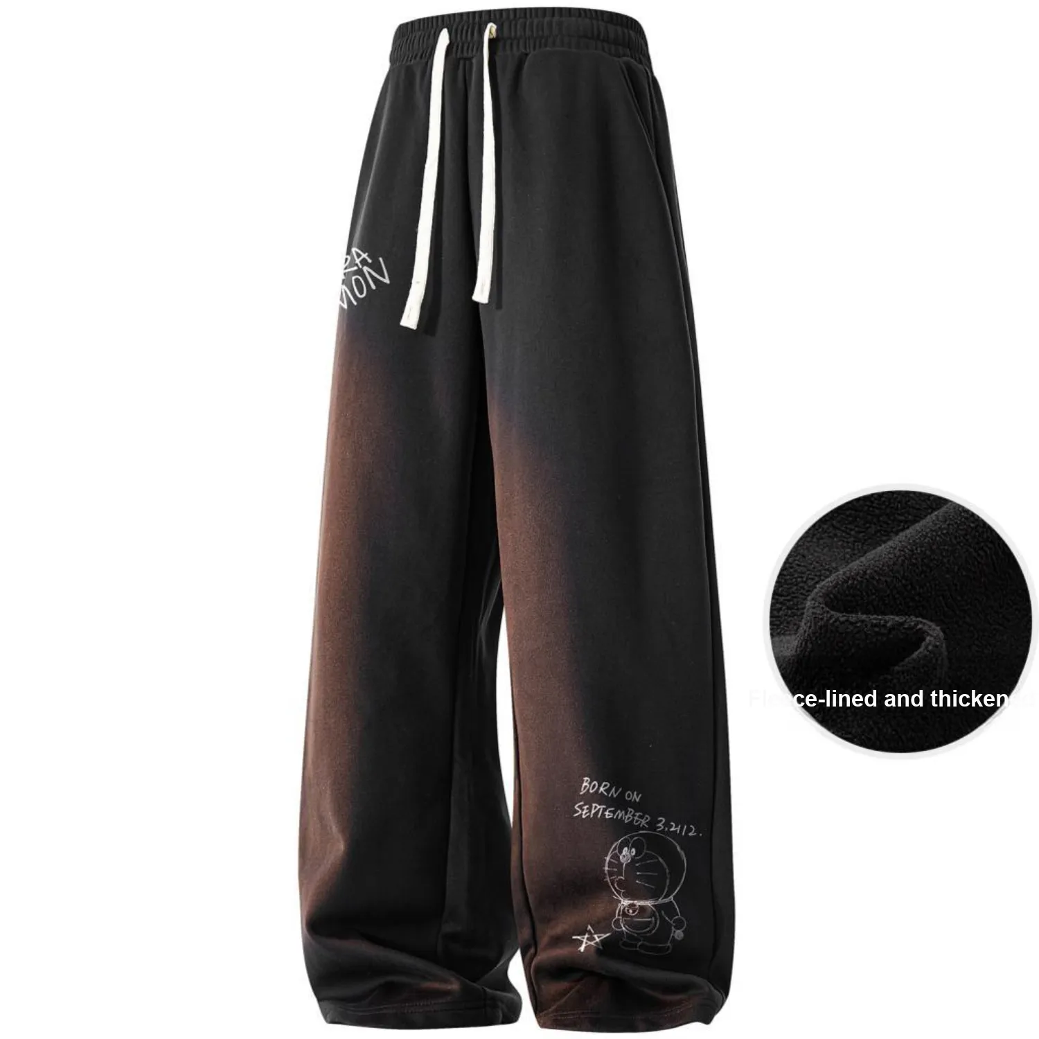 DoraemonA Knitted Sports Pants Regular Edition/Thickened And Fleece-Lined Unisex