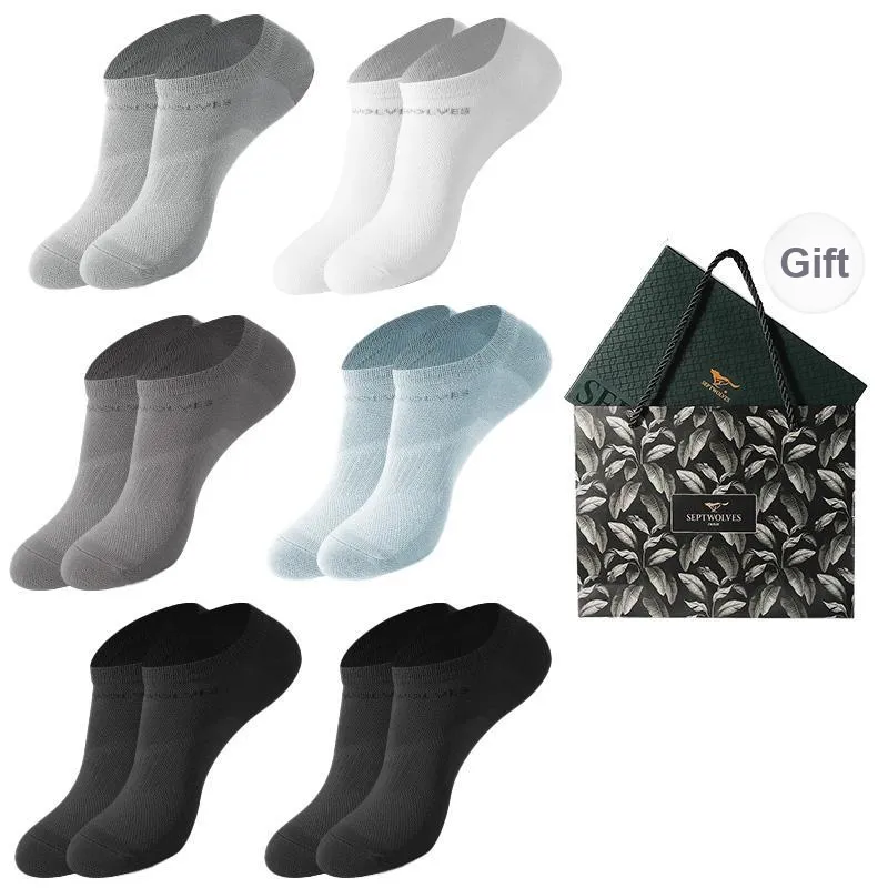 SEPTWOLVES Ankle Socks Men's Gift Box Of 6 Doubles-15