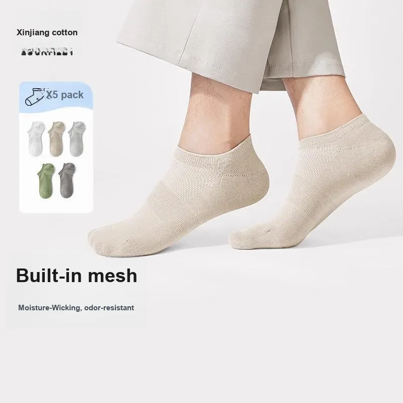 LUCKMEEY Ankle Socks Men's 5 Pack-1