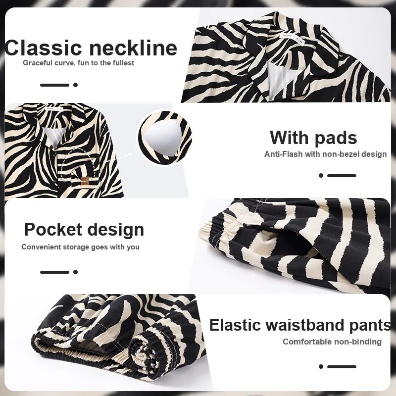 MIIOW Pajama Set Women's Zebra Print-1