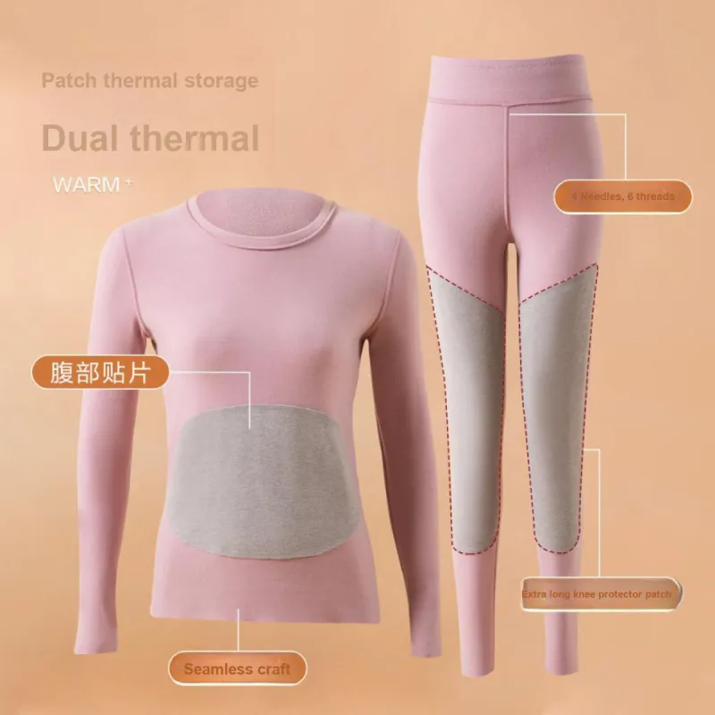 H YXIANG Thermal Set Women's Skin Pink-2
