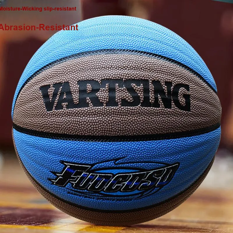 Vartsing x VARTSING Microfiber Leather Basketball Blue Gray Size 7 Training Unisex-3