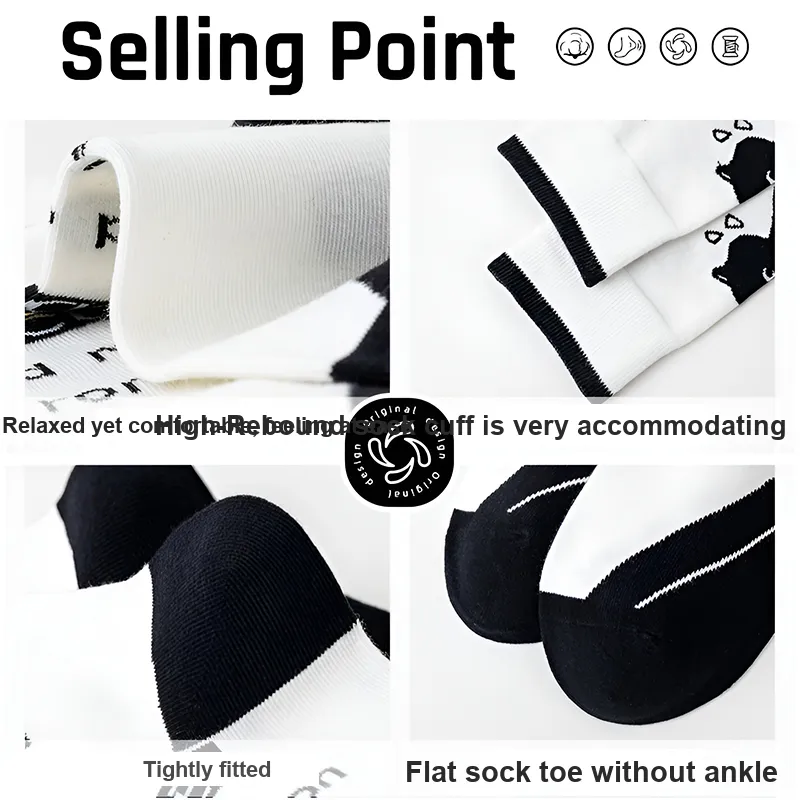 MIIOW Mid Calf Socks Unisex 3 Pack-2