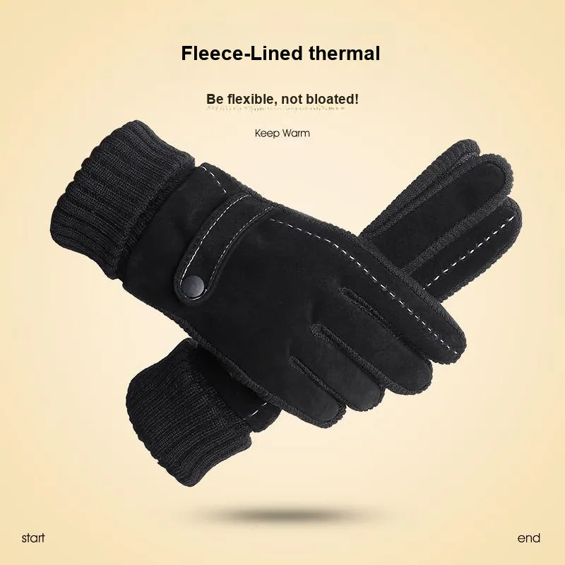 NANJIREN Pigskin Gloves Men's Black-6