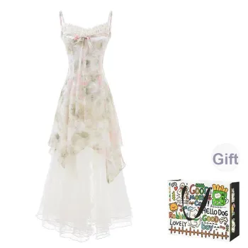 DEDY Slip Dresses Women's Peach With A Hint Of Green