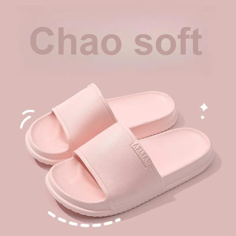 Foot Recreation Home Four Seasons All Indoor Bathroom Slip Resistant Couple Soft Sole Minimalist Style Slippers Unisex-3